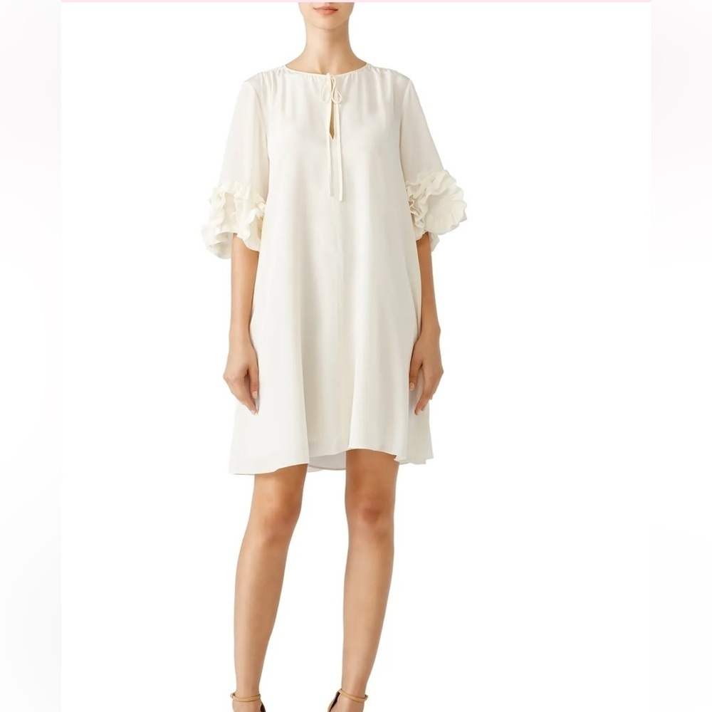 See by Chloé Ruffle Shift Dress with Ruffle Sleeves